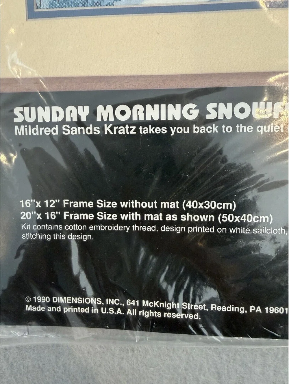 Vtg 1990 Dimensions Stamped Cross Stitch Sunday Morning Snowfall 16x12” New